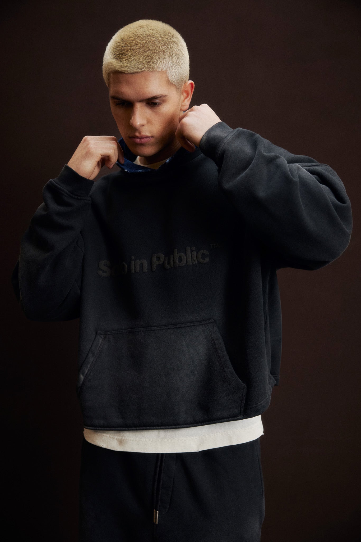 Denim Collar Sweatshirt