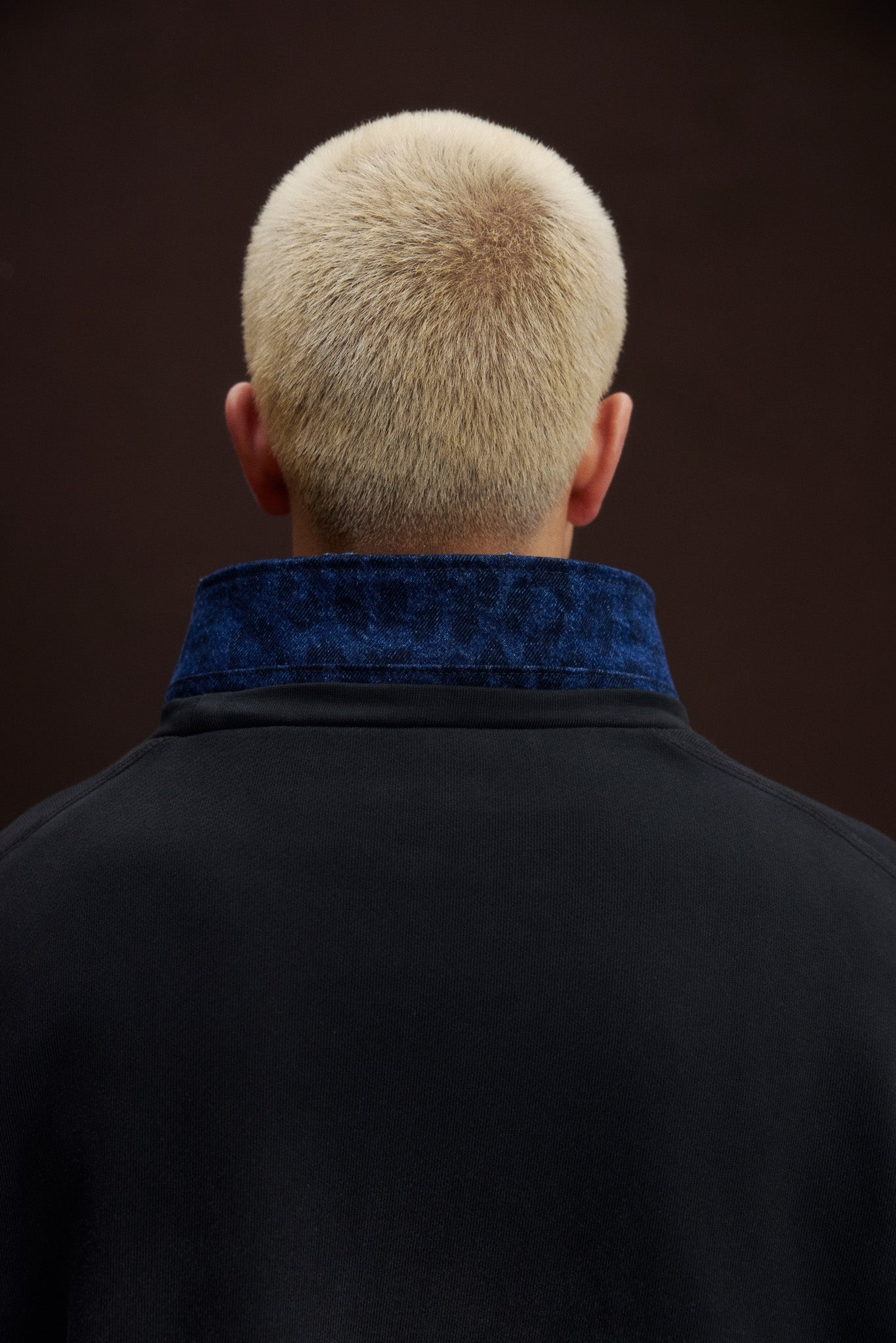 Denim Collar Sweatshirt