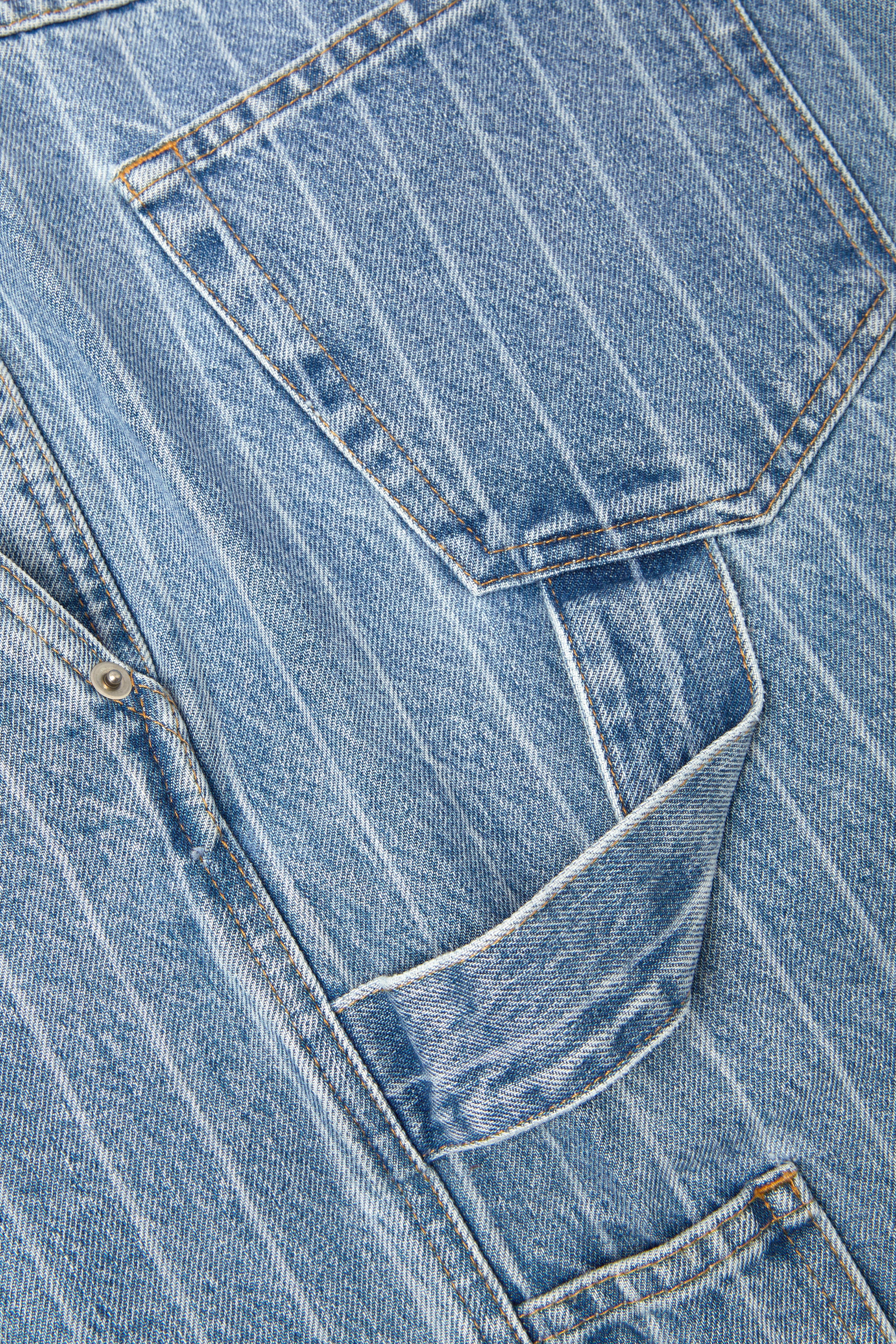 Blue Carpenter Jeans | Men's Pinstripe Straight Leg Baggy Jean