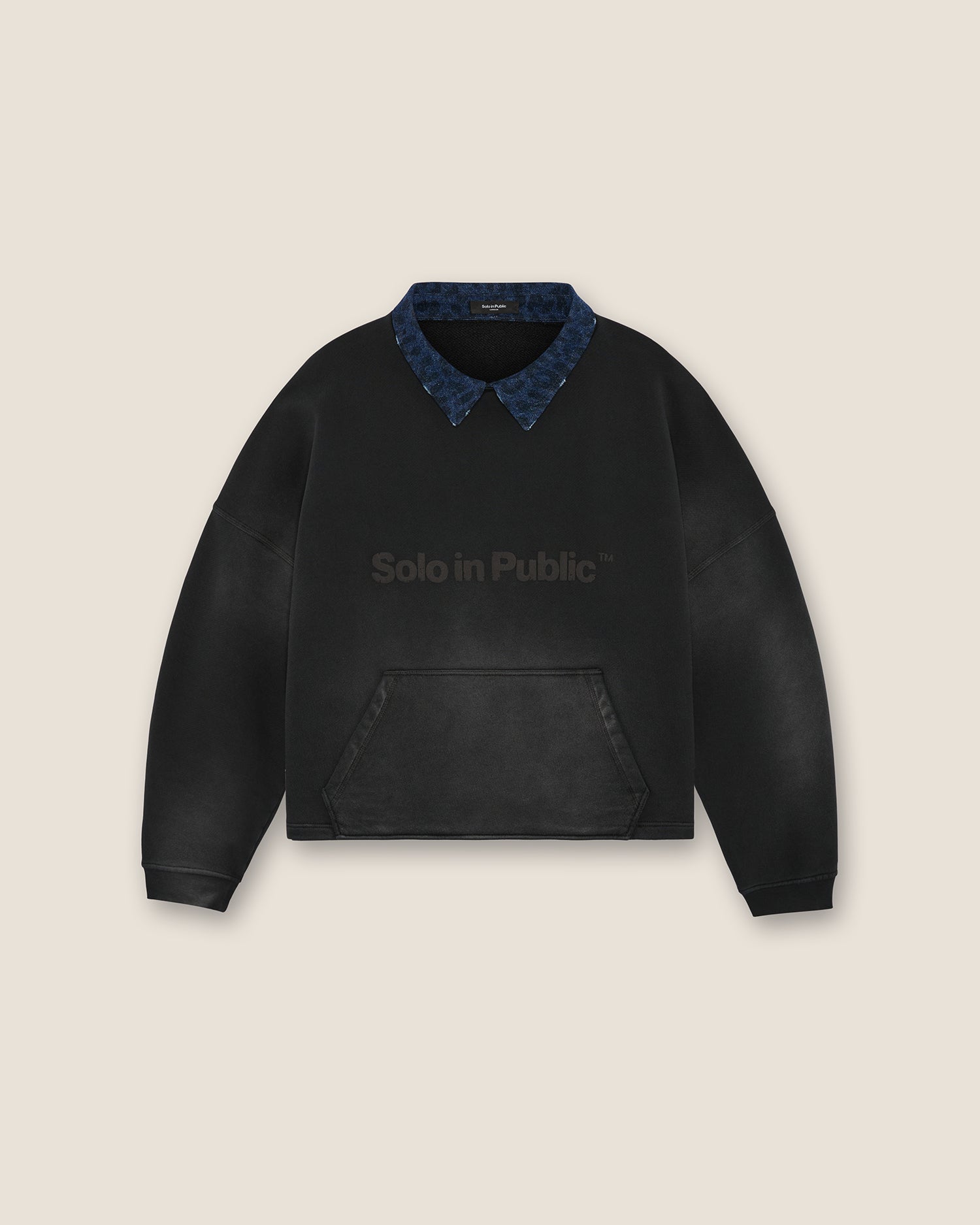 Denim Collar Sweatshirt