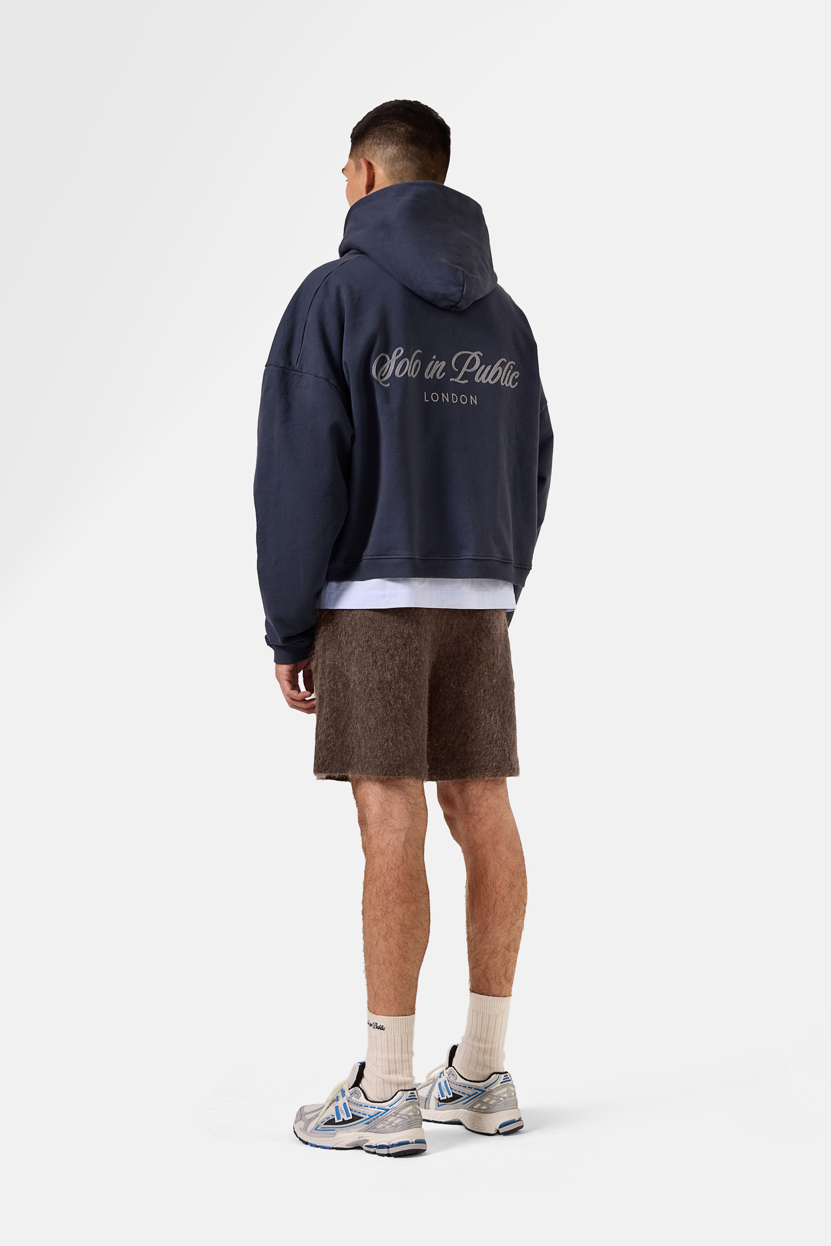 Men's Knitted Shorts in Brown | Boxy Alpaca Wool Shorts